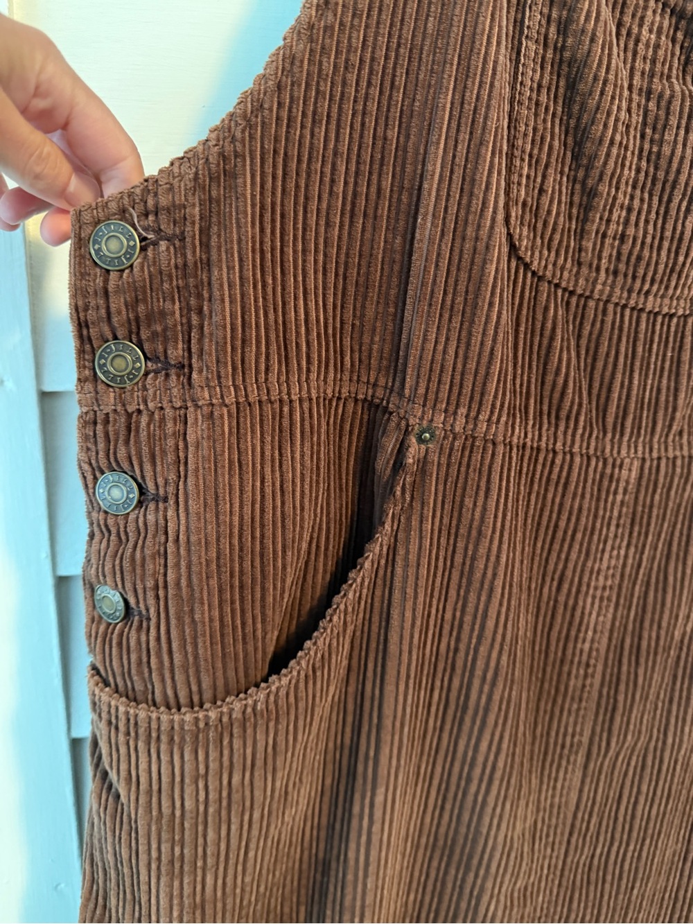 J. Jill | Vintage Brown Corduroy Overalls Dress | Size Large - Picture 8 of 9